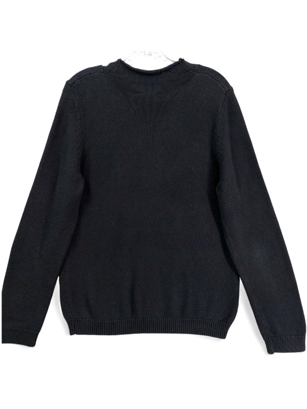 Elliott Lauren Black & Ivory Oversized Argyle Cotton Cashmere Sweater L - Picture 3 of 9